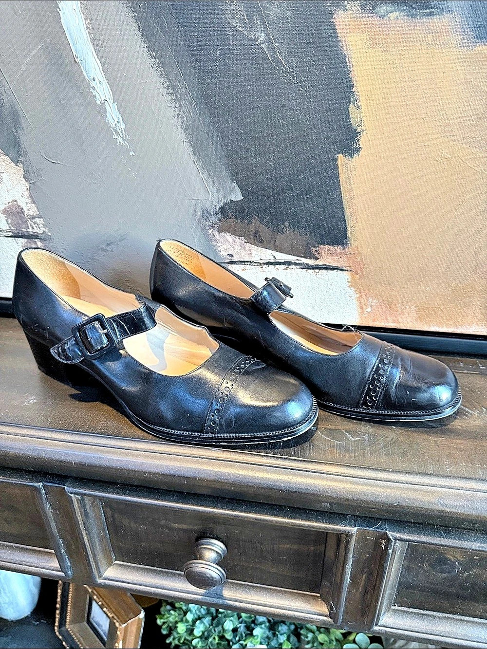 Enzo Angiolini Black Mary Jane Flats